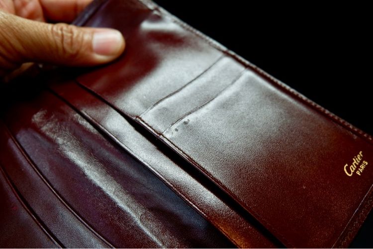 กระเป๋าสตางค์ใบยาววินเทจจากแบรนด์ Cartier รุ่น Must de Cartier สีเเดง burgundy รูปที่ 11