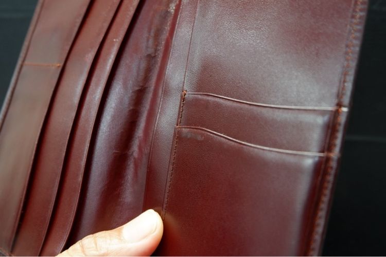 กระเป๋าสตางค์ใบยาววินเทจจากแบรนด์ Cartier รุ่น Must de Cartier สีเเดง burgundy รูปที่ 10