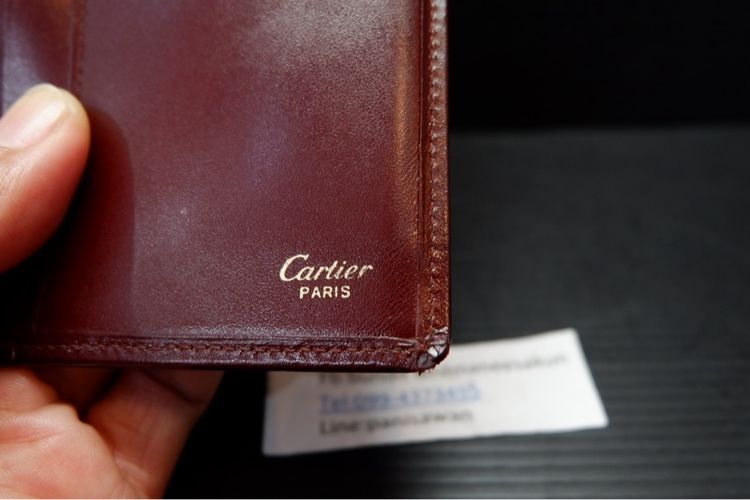 กระเป๋าสตางค์ใบยาววินเทจจากแบรนด์ Cartier รุ่น Must de Cartier สีเเดง burgundy รูปที่ 14