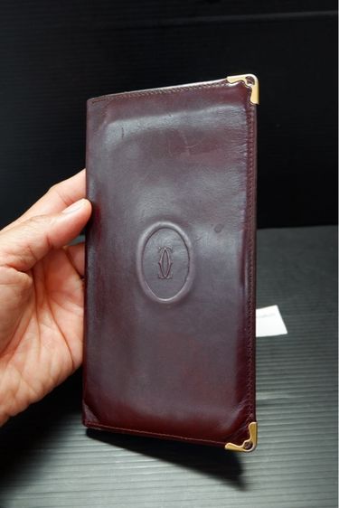 กระเป๋าสตางค์ใบยาววินเทจจากแบรนด์ Cartier รุ่น Must de Cartier สีเเดง burgundy รูปที่ 15