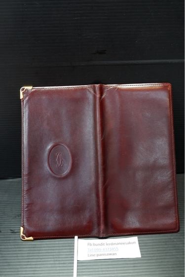 กระเป๋าสตางค์ใบยาววินเทจจากแบรนด์ Cartier รุ่น Must de Cartier สีเเดง burgundy รูปที่ 5