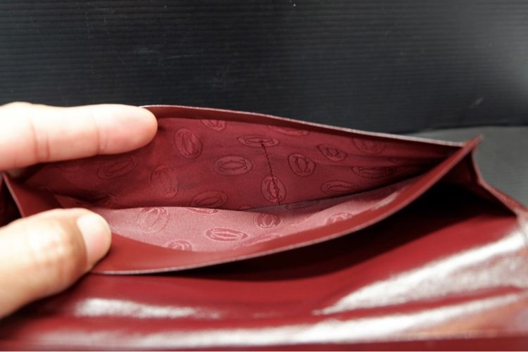 กระเป๋าสตางค์ใบยาววินเทจจากแบรนด์ Cartier รุ่น Must de Cartier สีเเดง burgundy รูปที่ 13