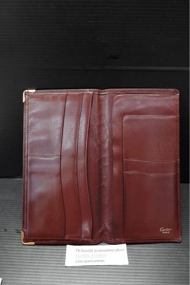 กระเป๋าสตางค์ใบยาววินเทจจากแบรนด์ Cartier รุ่น Must de Cartier สีเเดง burgundy รูปที่ 4