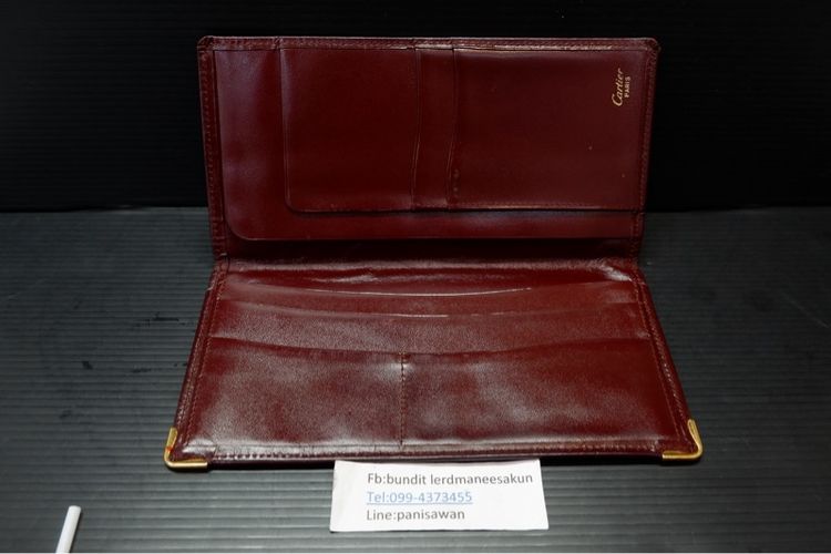 กระเป๋าสตางค์ใบยาววินเทจจากแบรนด์ Cartier รุ่น Must de Cartier สีเเดง burgundy รูปที่ 3