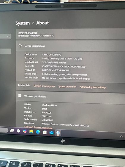 HP EliteBook 840 G11 Core Ultra 5 RAM 32GB SSD 512GB บางเบา ตัวท็อปสายทำงาน รูปที่ 4