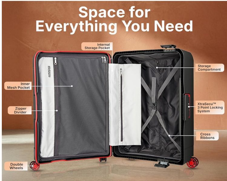 กระเป๋าเดินทาง American Tourister รุ่นท๊อป Tribus Spinner 29 นิ้ว วัสดุ PP แข็งแรงทนทานมาก ล้อลื่นนุ่มเงียบ ซื้อจากเซ็นทรัล 8 พัน ขายถูก รูปที่ 11