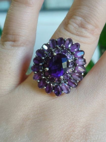 📌แหวนเงินแท้ พลอยแท้อเมทิสต์ 💜ไซส์ 57