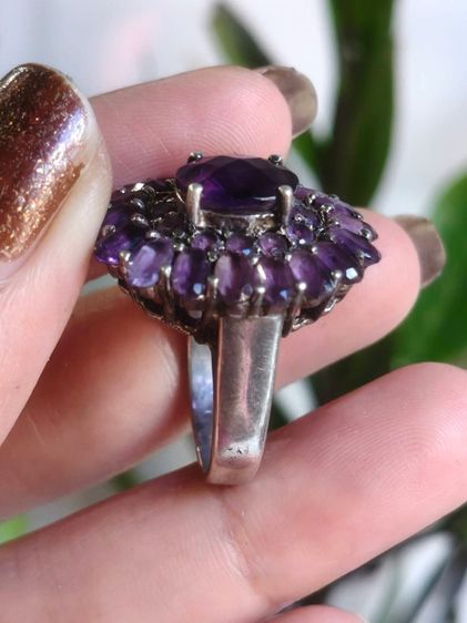 📌แหวนเงินแท้ พลอยแท้อเมทิสต์ 💜ไซส์ 57 รูปที่ 3