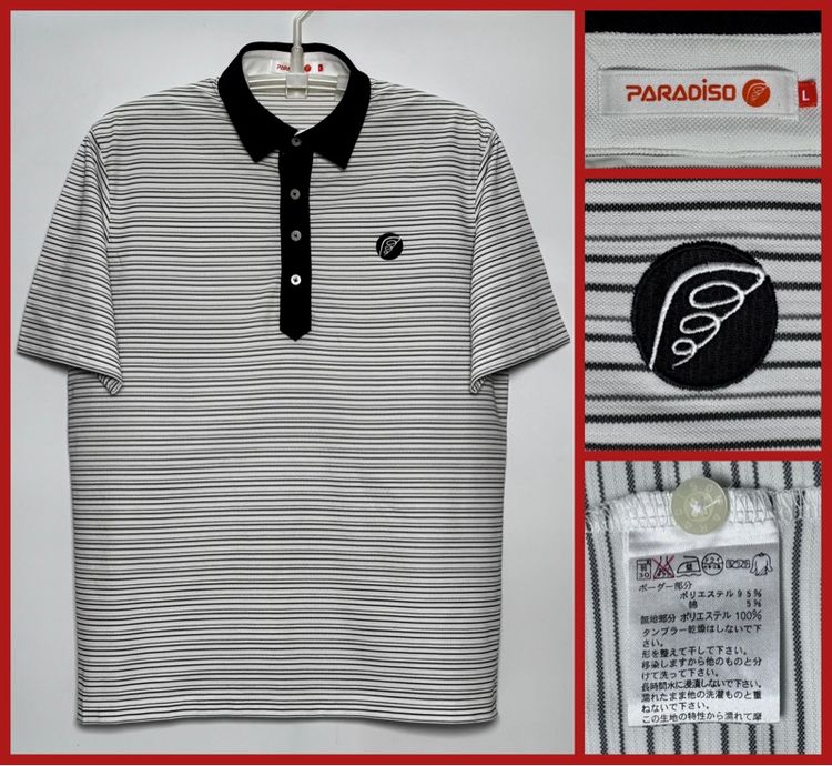 เทา XL แขนสั้น ⚠️ของใหม่🔹รุ่น ใหม่‼️เสื้อโปโล PARADISCO ของแท้ แบรนด์เสื้อผ้า Golf ชั้นนำ