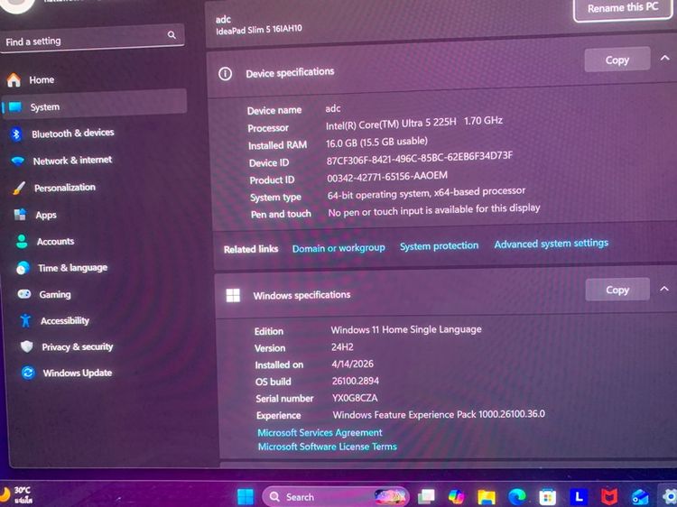  Lenovo IdeaPad slim5 16IAH10-Type83ND รูปที่ 4