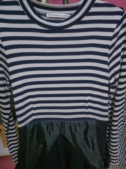  ชุดเอี๊ยม (มือสอง)ผ้าชุดเซ็ท 2 ชิ้นมาพร้อมเสื้อยืดแบรนด์นอกจากญี่ปุ่น รูปที่ 6