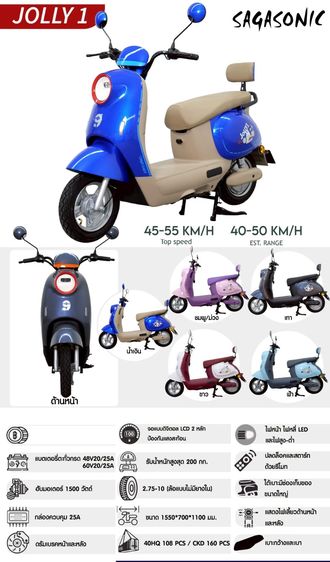 จักรยานไฟฟ้า Sagasonic รุ่น JOLLY1 มาพร้อมกับฟังก์ชั่นการใช้งานสุด อเนกประสงค์ ขับขี่ง่าย ใช้งานได้สะดวก พร้อมบริการหลังการขายอะไหล่ทั้งคัน 