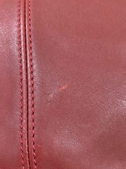 👜 Longchamp Le Pliage Cuir หนังแท้ สีแดงไวน์ หายาก Size M รูปที่ 14