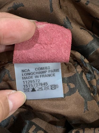 👜 Longchamp Le Pliage Cuir หนังแท้ สีแดงไวน์ หายาก Size M รูปที่ 8