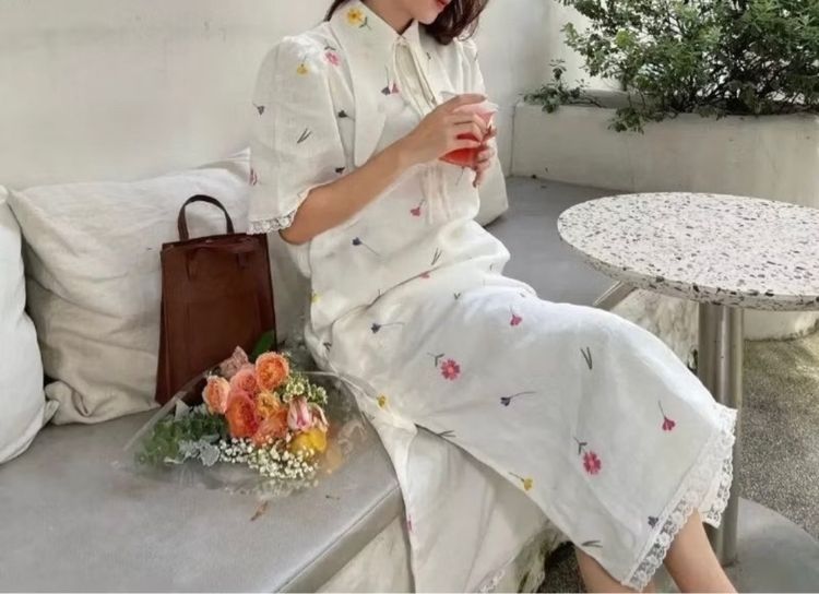 เดรสสีขาว LINENNE - Camellia Polo Dress รูปที่ 3