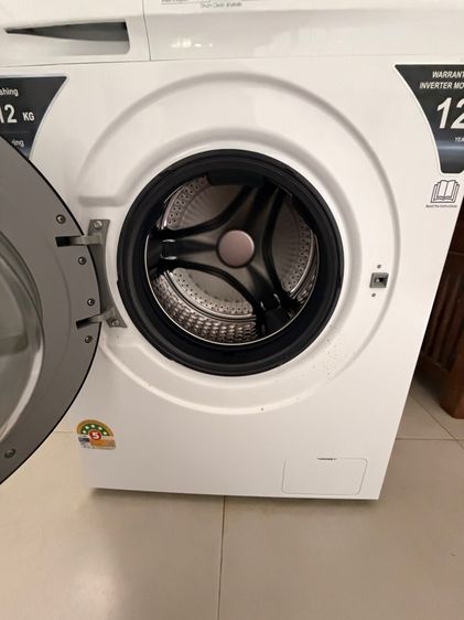 TCL WASH and DRY เครื่องซักอบผ้าฝาหน้า ซัก 12Kg. อบ 8Kg. สีขาว รุ่น WT12EPWDW มอเตอร์ Digital Inverter (BLDC) รูปที่ 2