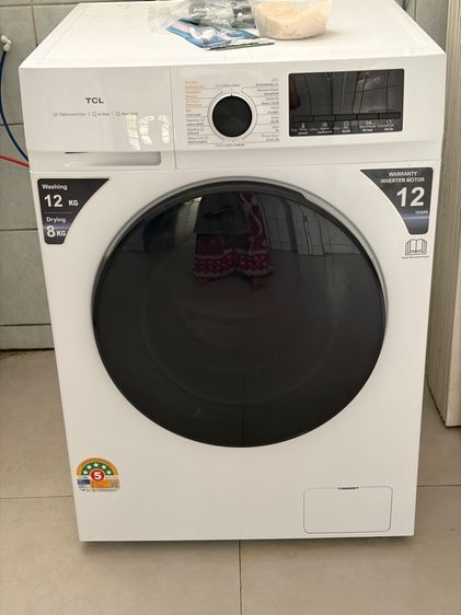 TCL WASH and DRY เครื่องซักอบผ้าฝาหน้า ซัก 12Kg. อบ 8Kg. สีขาว รุ่น WT12EPWDW มอเตอร์ Digital Inverter (BLDC) รูปที่ 4