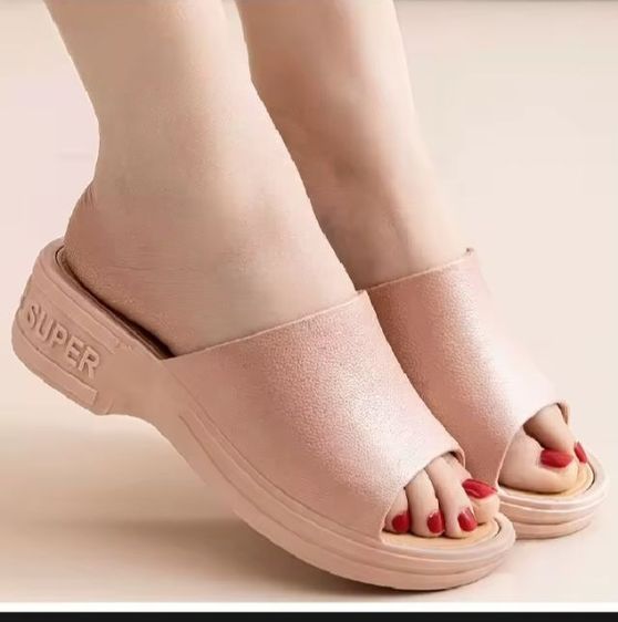 รองเท้าแตะผู้หญิง เสริมส้น5ซม. ส้นแบน เพิ่ม1เบอร์ แฟชั่น กันลื่น ใส่สบาย น้ำหนักเบา รองเท้าปากปลา ขนาด 36-41 รูปที่ 2