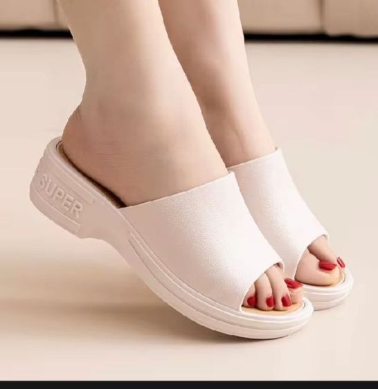 รองเท้าแตะผู้หญิง เสริมส้น5ซม. ส้นแบน เพิ่ม1เบอร์ แฟชั่น กันลื่น ใส่สบาย น้ำหนักเบา รองเท้าปากปลา ขนาด 36-41 รูปที่ 3