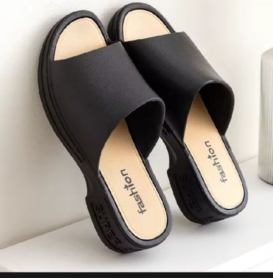 รองเท้าแตะผู้หญิง เสริมส้น5ซม. ส้นแบน เพิ่ม1เบอร์ แฟชั่น กันลื่น ใส่สบาย น้ำหนักเบา รองเท้าปากปลา ขนาด 36-41 รูปที่ 5