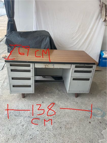 โต๊ะทำงานเหล็ก ตัวใหญ่ 