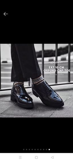 รองเท้ามือสอง แบรนด์ arcobareno รุ่น 502-1 EXT 6 CM Oxford Cap Toe PianoBlack 
Product Type Oxford Shoe
Oxford Shoe หนังวัวแท้ 