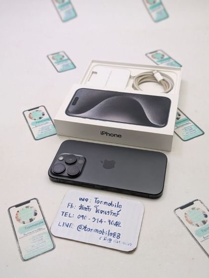 ขาย เทิร์น iPhone 15 Pro 256 GB Black ศูนย์ไทย สภาพสวย อุปกรณ์ครบยกกล่อง สุขภาพแบต 100 รอบชาร์จ 62 รอบ เพียง 20,990 บาท ครับ 