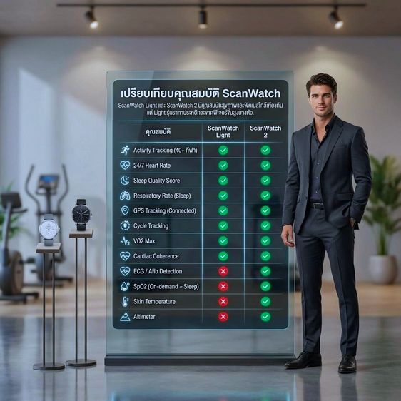 Withings ScanWatch Light l สมาร์ทวอทช์ นาฬิกาข้อมือ ไฮบริด เพื่อสุขภาพ แบต 30 วัน รูปที่ 12