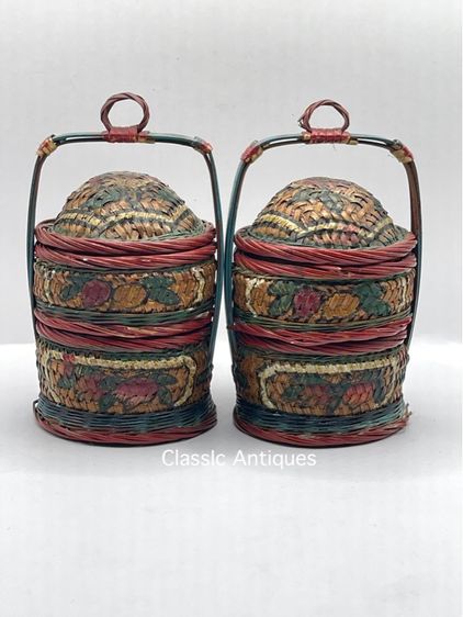 ตะกร้าจีนจิ๋ว โบราณเก่าสะสมS3