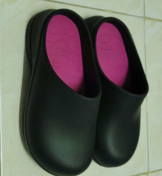 รองเท้า Clogs พื้นนุ่ม(สีดำ-ชมพู) รูปที่ 3