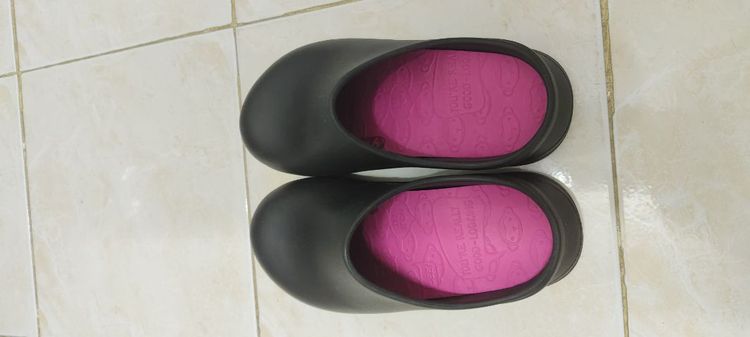 รองเท้า Clogs พื้นนุ่ม(สีดำ-ชมพู) รูปที่ 5