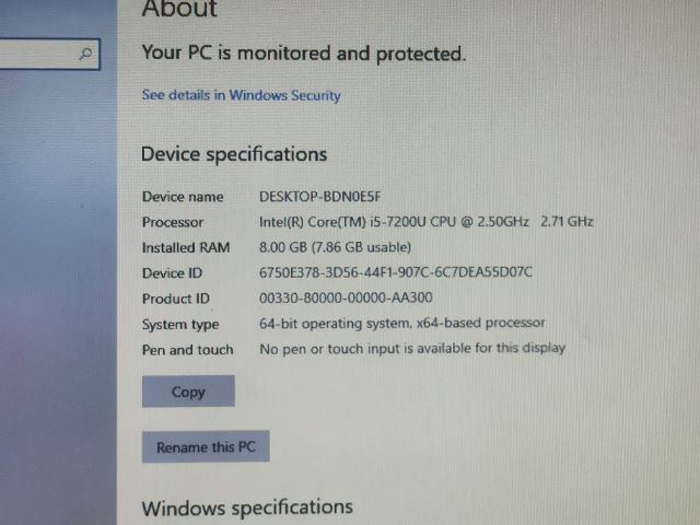 HP Probook 14นิ้ว i5 GEN7 7200U SSD 120GB RAM 8GB  DDR4 เครื่องใช้งานปกติทุกอย่าง แบตดูยูทูปได้ 2ชมผ่านไวไฟ สุขสวัสดิ์ กทม รูปที่ 4