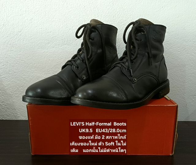 LEVI'S Boots, Men's 9.5UK 43EU(28.0cm) Original ของแท้ มือ 2 สภาพใกล้เคียงของใหม่, รองเท้าบู้ท Levi's หนังแท้ พื้นเต็ม แถมฟรี Soft หนังแท้ รูปที่ 7