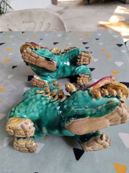 ปี่เซี่ยงานปั้นเก่าโบราณ1คู่ขนาดยาว17เซนของเก่าเก็บสภาพสวยสมบูรณ์ขาย2900บาท.พิกัดนนทบุรี รูปที่ 4