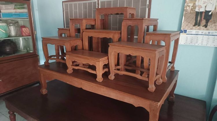 โต๊ะหมู่บูชาไม้สักทอง  9 ขนาด 80x150x110 รูปที่ 2