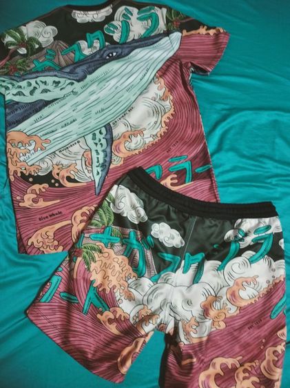 Muunique แท้ เสื้อและกางเกง ลายปลาวาฬ รูปที่ 2