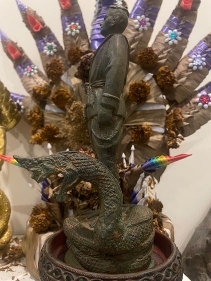 องค์ปู่พญานาคาธิบดีศรีสฺทโธ เนื้ฉโลหะหล่อโบราณ รูปที่ 6