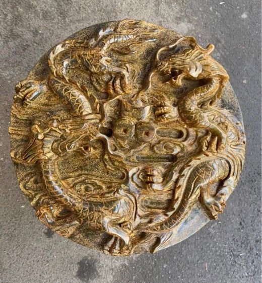 ✨แผ่นหินมังกรคู่ แกะสลักเป็นรูปมังกรคู่