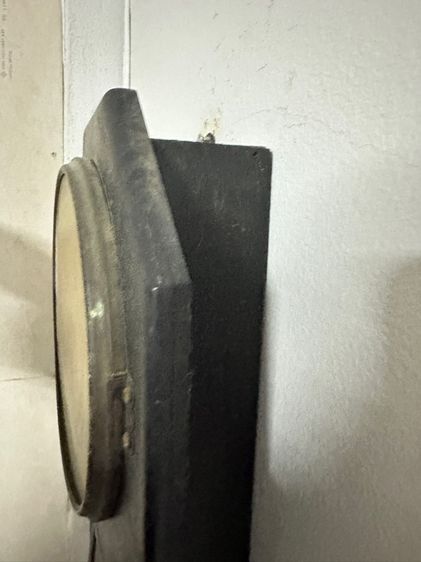  นาฬิกาแขวนโบราณ เครื่องกลแท้ ทรงแปดเหลี่ยม ไม้แท้ สีดำ ของเดิมวินเทจ รูปที่ 4