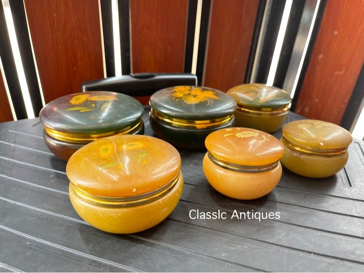 ตลับ หินอลาบาสเตอร์ (Alabaster) อิตาลีเก่าสะสม