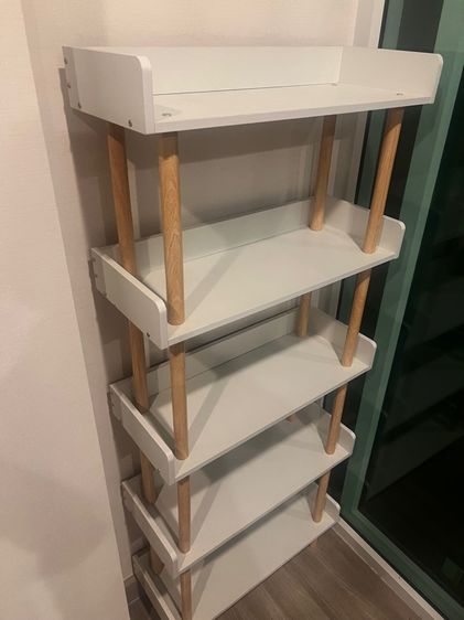 Modern White 5-Tier Shelf รูปที่ 2