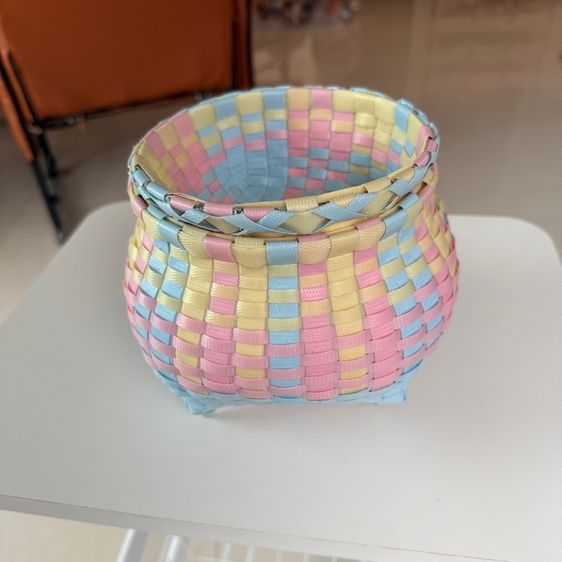 กระบุงใส่เงิน กระบุงพลาสติกสาน