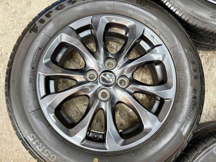 ล้อแม็ก MAZDA 2 ขอบ 15” สภาพสวยสีเดิม ยาง  FIRESTONE 185-65R15 ปี 23 ดอกยางสวยพร้อมใช้งาน รูปที่ 6