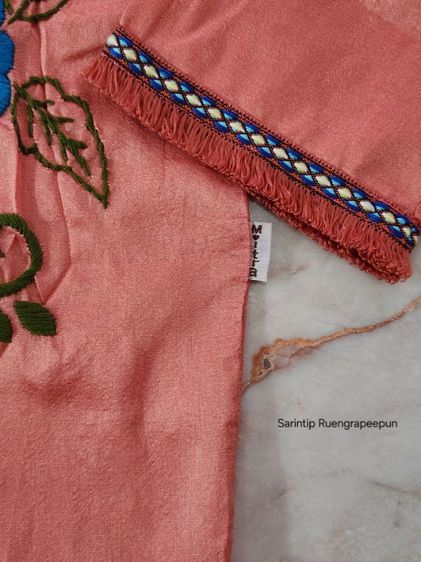 Mitra Floral Hand Embroidered Tassels Blazer เสื้อคลุมปัก(มือ)ดอกไม้แต่งพู่ SIZE S อก 37"  รูปที่ 6