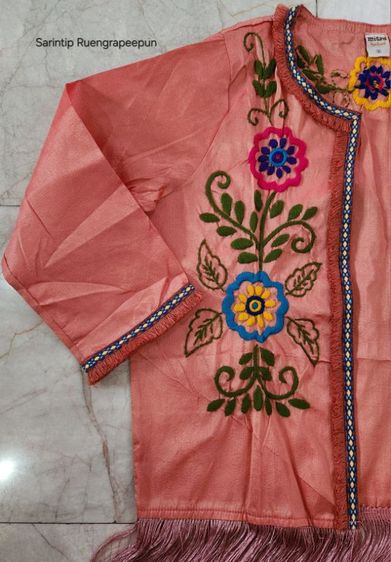 Mitra Floral Hand Embroidered Tassels Blazer เสื้อคลุมปัก(มือ)ดอกไม้แต่งพู่ SIZE S อก 37"  รูปที่ 7
