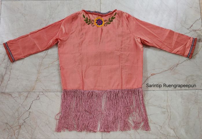 Mitra Floral Hand Embroidered Tassels Blazer เสื้อคลุมปัก(มือ)ดอกไม้แต่งพู่ SIZE S อก 37"  รูปที่ 8