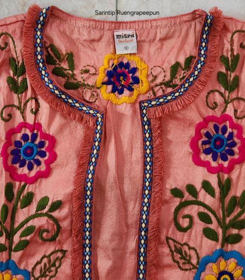 Mitra Floral Hand Embroidered Tassels Blazer เสื้อคลุมปัก(มือ)ดอกไม้แต่งพู่ SIZE S อก 37"  รูปที่ 2