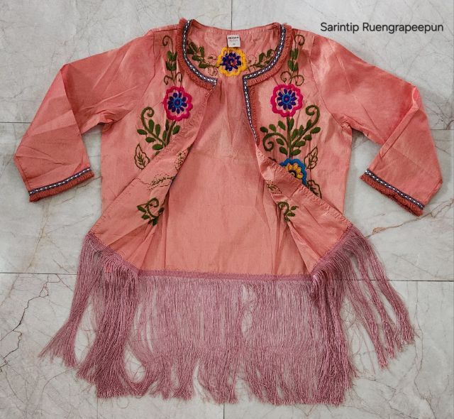 Mitra Floral Hand Embroidered Tassels Blazer เสื้อคลุมปัก(มือ)ดอกไม้แต่งพู่ SIZE S อก 37"  รูปที่ 10