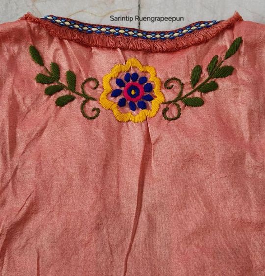 Mitra Floral Hand Embroidered Tassels Blazer เสื้อคลุมปัก(มือ)ดอกไม้แต่งพู่ SIZE S อก 37"  รูปที่ 9