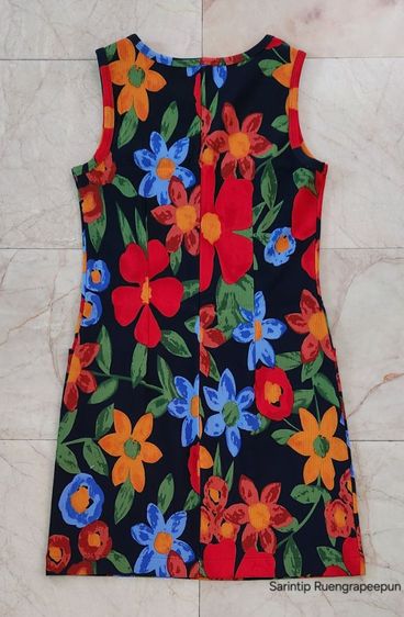 F and F Tropical Floral Sleeveless Mini Dress มินิเดรสแขนกุดลายดอกไม้ SIZE S อก 32" รูปที่ 9